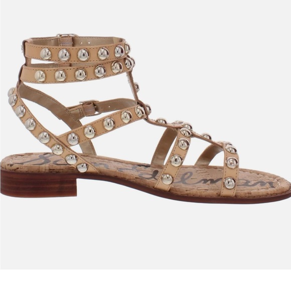 Pre-owned Eavan Womens Leather Embellished T-Strap Sandals - Picture 4 of 8